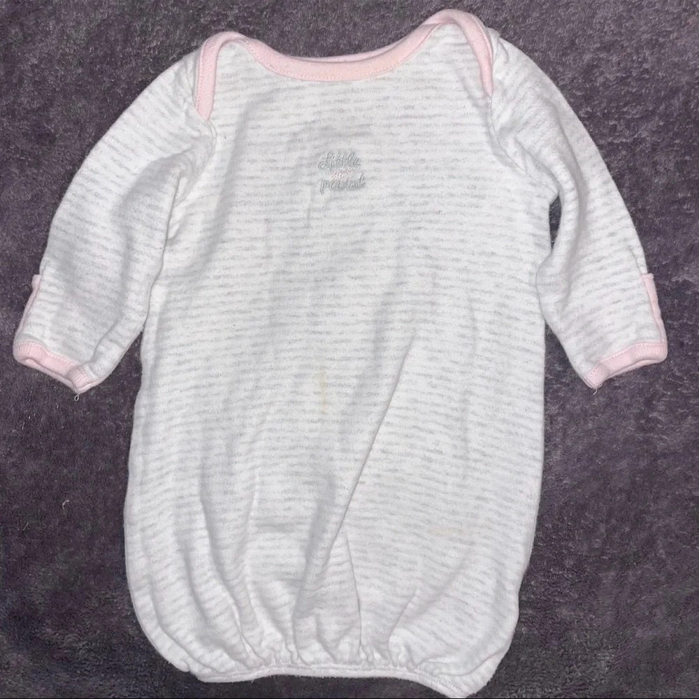Baby Girl Preemie Gown Little Peanut Pink Long Sleeve Sleep Sack Newborn Infant